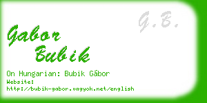 gabor bubik business card