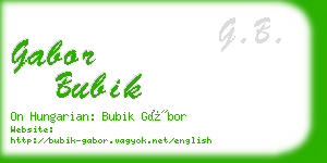 gabor bubik business card